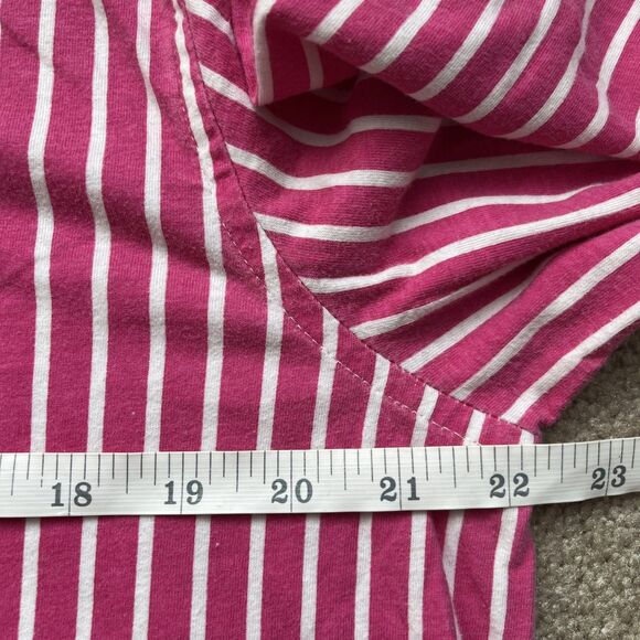 Lauren Ralph Lauren Womens XL Sleepshirt His Shirt Pink Striped Monogram Preppy - Picture 5 of 7